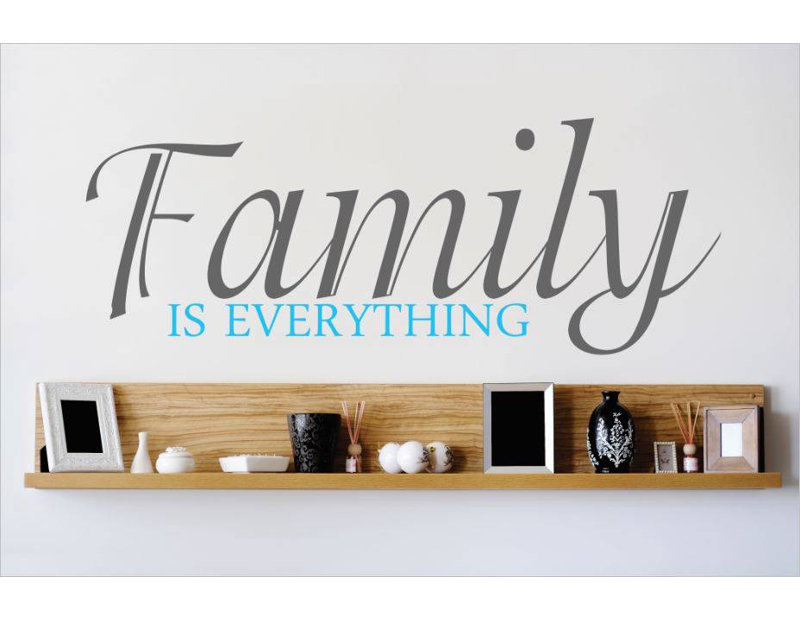 Text & Numbers Wall Decal, Blue/Grey, 8" H x 20" W x 0.16" D