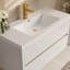 Meuble-lavabo mural de 42 po avec lavabo, meuble de rangement flottant avec comptoir en résine de pierre et tiroirs à fermeture en douceur entièrement assemblés, blanc brillant 24V15-42GW-W1920P414543