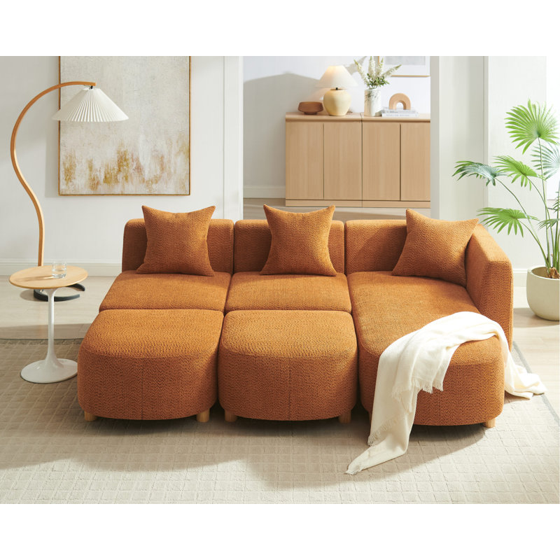 Canapé modulaire rembourré 109,8 po Boucle, Orange