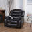 Classic Design Recliner, Black Berry PU Upholstery Recliner, Glider Recliner(Old SKU:57412.00BLK)