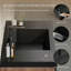 Meuble-lavabo flottant 42 po avec lavabo, meuble-lavabo mural rayé avec tiroirs à fermeture en douceur et cuve à quartz noir, entièrement assemblé