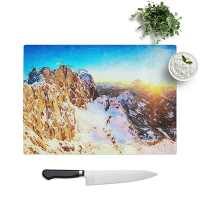 Glass High Roof Stone Mountain in Austria Chopping Board