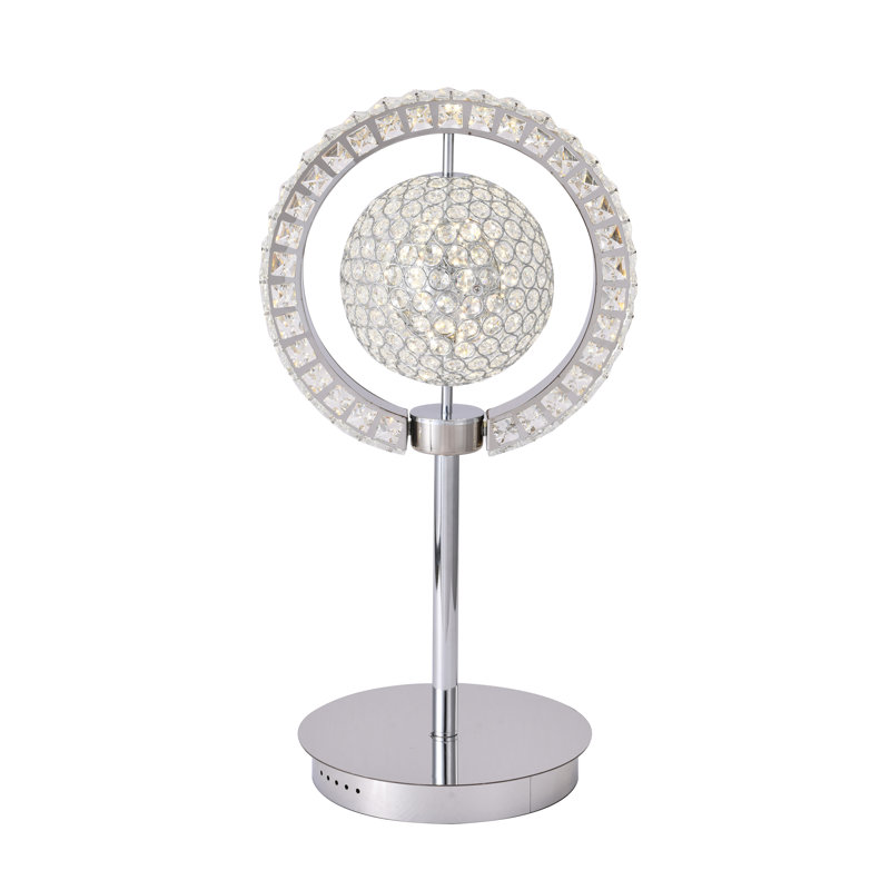 Brue A CHROME FRAME ORB TABLE LAMP WITH CLEAR CRYSTALS 