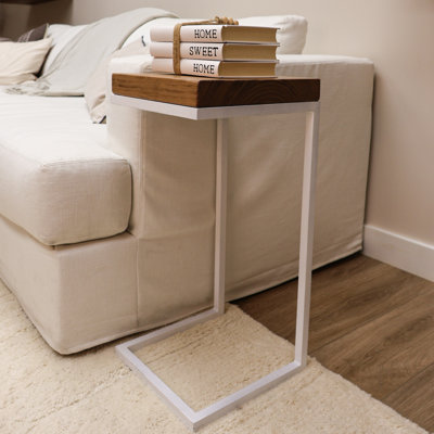 C Shape Rustic Side Table