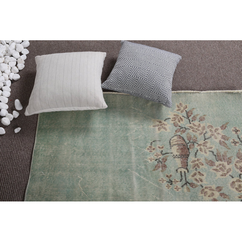 Tapis vert, tapis de luxe, tapis de décoration intérieure, tapis turcs, tapis rétro, tapis 3,8 x 6,6 pi