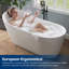 Baignoire de trempage autoportante 67 po en acrylique, baignoire moderne avec trop-plein et drain intégrés 67 po