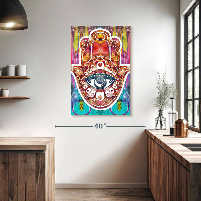 Kerrick Multicolored Hamsa, 39" H x 26" W