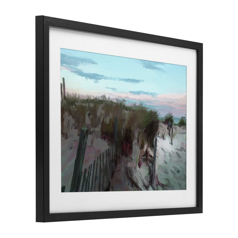 «Beach Dunes Horizon», reproduction encadrée sous verre, conception de Charles Swinford, H 13 po x l 16 po, Cadre noir minuit