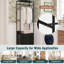 Black Freestanding Open Wardrobe Coat Stand, Heavy Duty Garment Rack with 3-Position Adjustable Hanging Rail, Storage Shelves & 3 Fabric Drawers for Entryway, Bedroom & Cloakroom