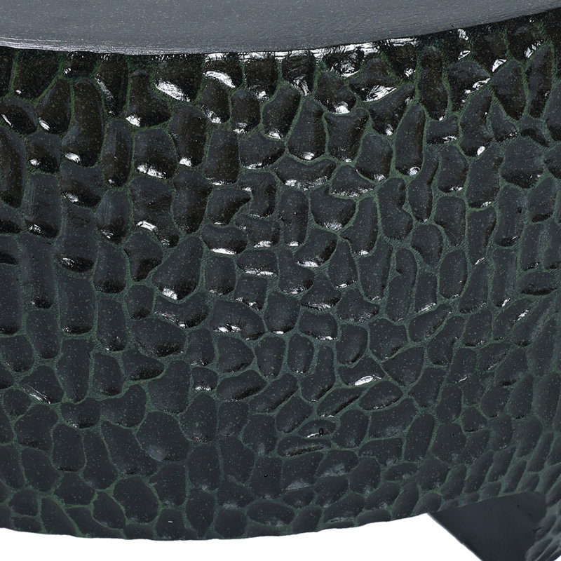 Table basse d'extérieur en ciment noir et vert l 27,2 po
