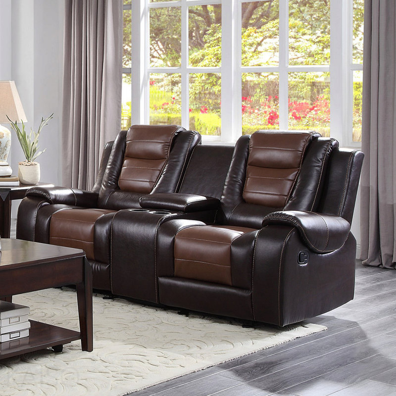 Ensemble de canapé 2 pièces Modern Living, Similicuir brun foncé et brun clair