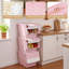 Ensemble de 3 ou 6 bacs de rangement à roulettes avec couvercles, empilables et emboîtables, en plastique blanc et rose.-1585138679