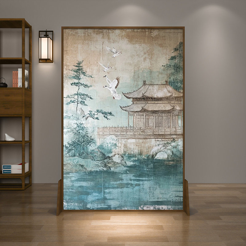 Paravent de style rétro américain de 39,37 po, 70.87" H x39.37" W x 1.38" D