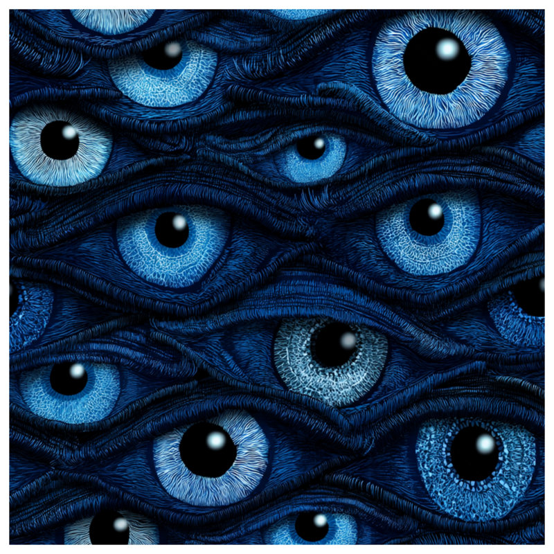 Tapisserie murale yeux - décoration murale abstraite, H 68 po x l 80 po avec 4 œillets