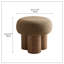 Tabouret champignon, siège en laine d'agneau brun, tuyau en PVC avec placage de noyer-1972006994-1972006992
