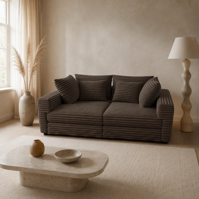 Canapé Cloud 4 places en velours côtelé moelleux avec pouf amovible
