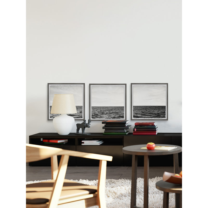 Louisiana Sky Meets The Sea by Marmont Hill - 3 Piece Single Picture Frame Print Set, 81cm H x 244cm W