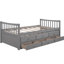Lit de jour double gris polyvalent avec lit gigogne et tiroirs de rangement pratiques pour une salle d'étude confortable