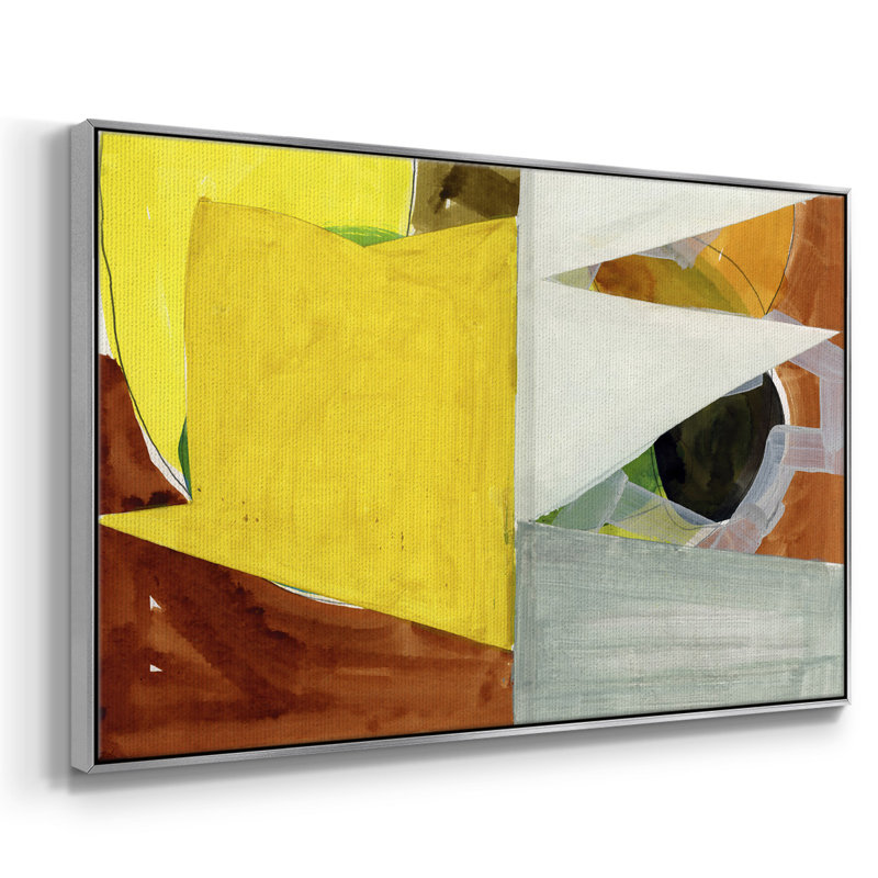 " Jigsaw 3 ", 27" H x 41" W x 2" D, Silver Floater Framed Canvas