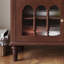 Buffet en bois de noyer foncé foncé et verre-1104366223