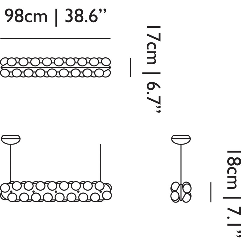 Prop LED Pendant, 2700K (Soft White), Double Horizontal