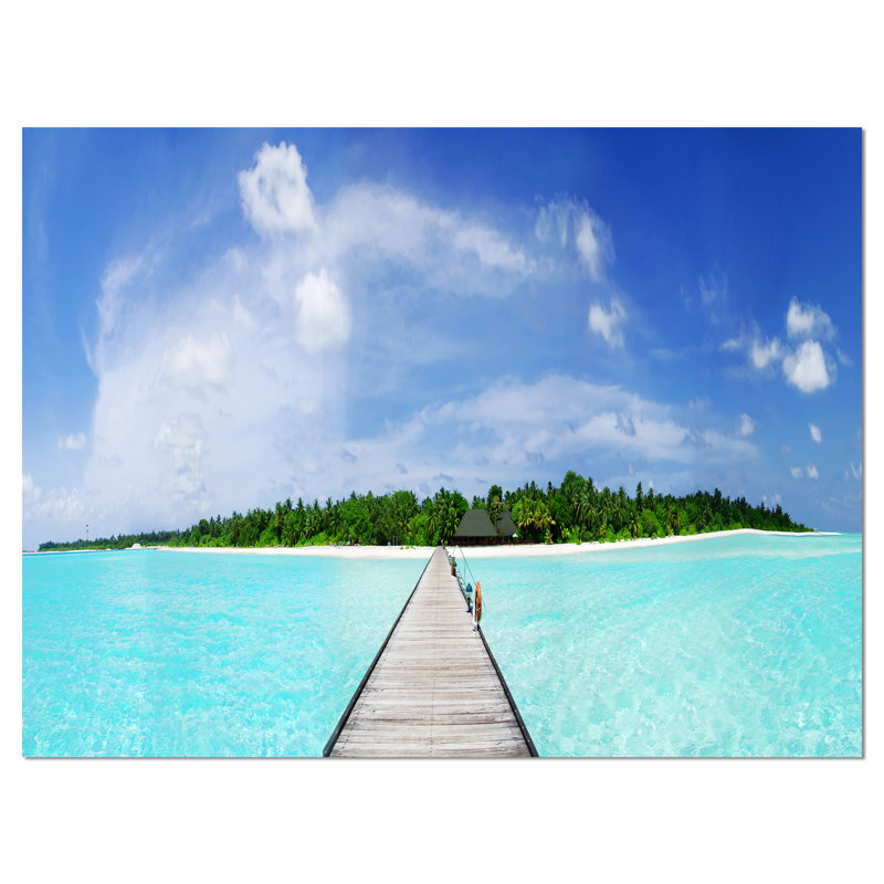 « maldives seascape panorama », reproduction de photo sur toile tendue, H 8 po x l 12 po