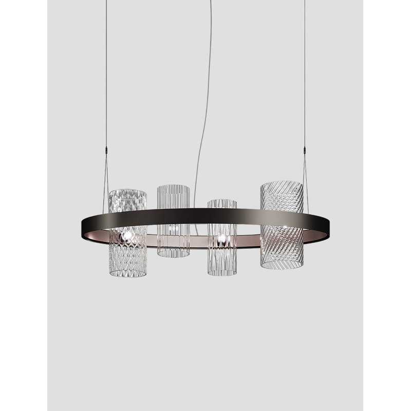 Armonia Suspension Ov1 Multicolor 1 Matt Black Nickel_Matt Copper 2 E12 Ul, Clear, Matte Black;Copper