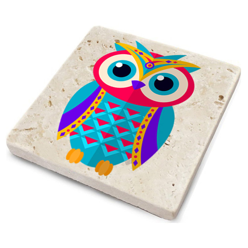 Stoneware Square 4 Piece Coaster Set
