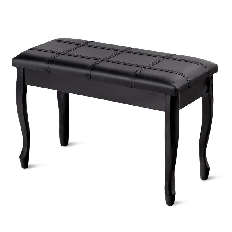 Cirillo Faux Leather Upholstered Storage Bench, Black