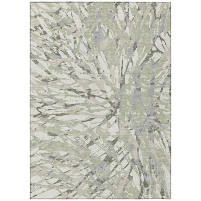 Machine Washable Indoor/Outdoor Chantille ACN2651 Abstract Rug