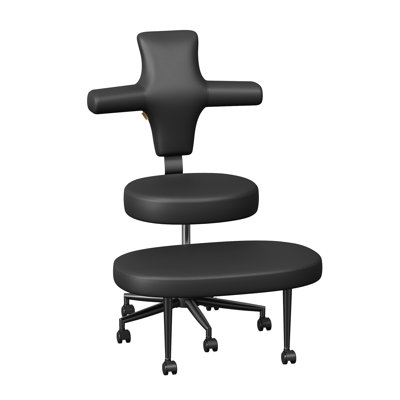 Reversible Criss Cross Chair Ergonomic Swivel Office Chair Extra-Wide Cushion With Retractable Footstool Lumbar Support And Height Adjustable, Black