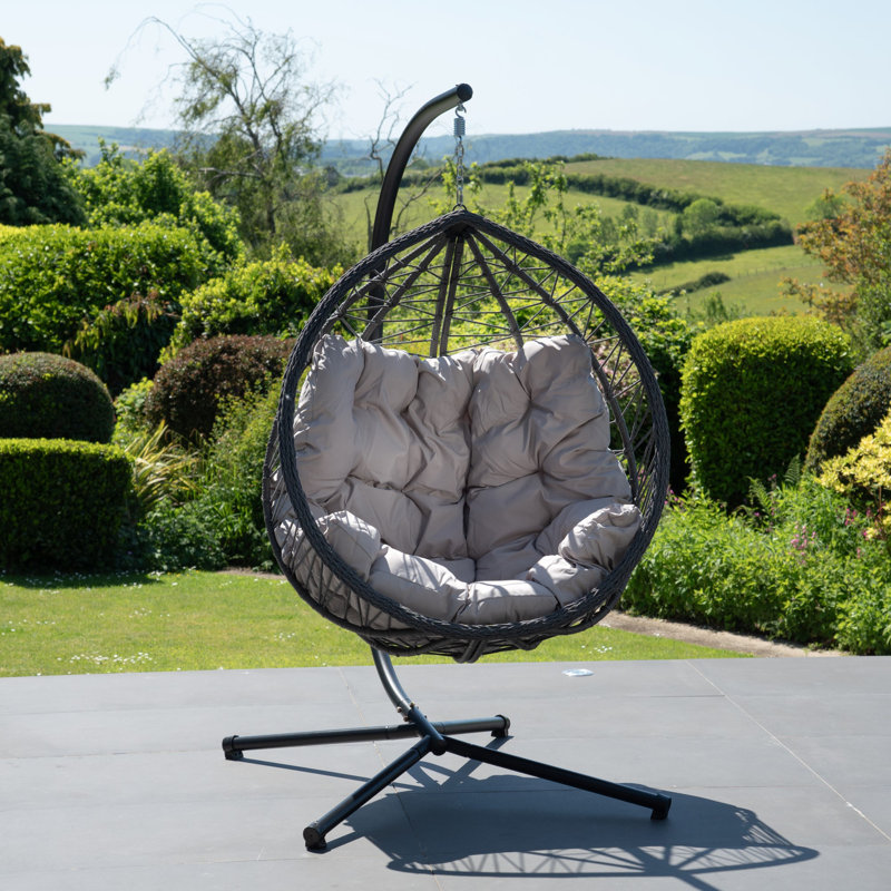 Lynton Garden Hanging Egg Chair, Light Grey