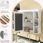 Rangement mural de luxe pour salle de bain 35,51 po x 6,96 po 28,4 po blanc, polyvalente de haute qualité, tablettes réglables, charnières à fermeture douce, tablette à hauteur, poignée en métal argenté, armoire à miroir moderne,