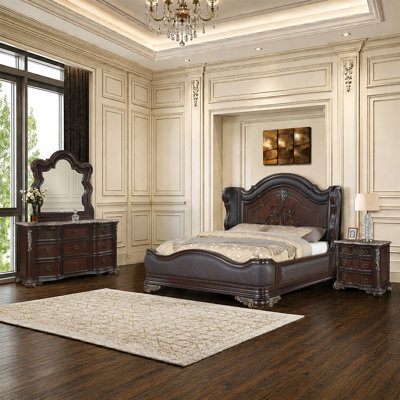 Faxon Bedroom Set in Dark Walnut