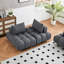 Gris avec longueur de 90 pouces, tissu et sièges spacieux pour un appartement, un bureau ou un salon-752352809-752352815-752352811
