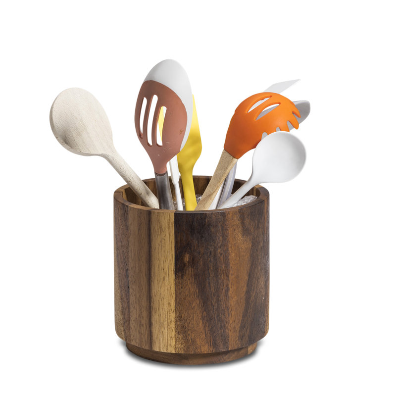 Acacia Wood Utensil Holder