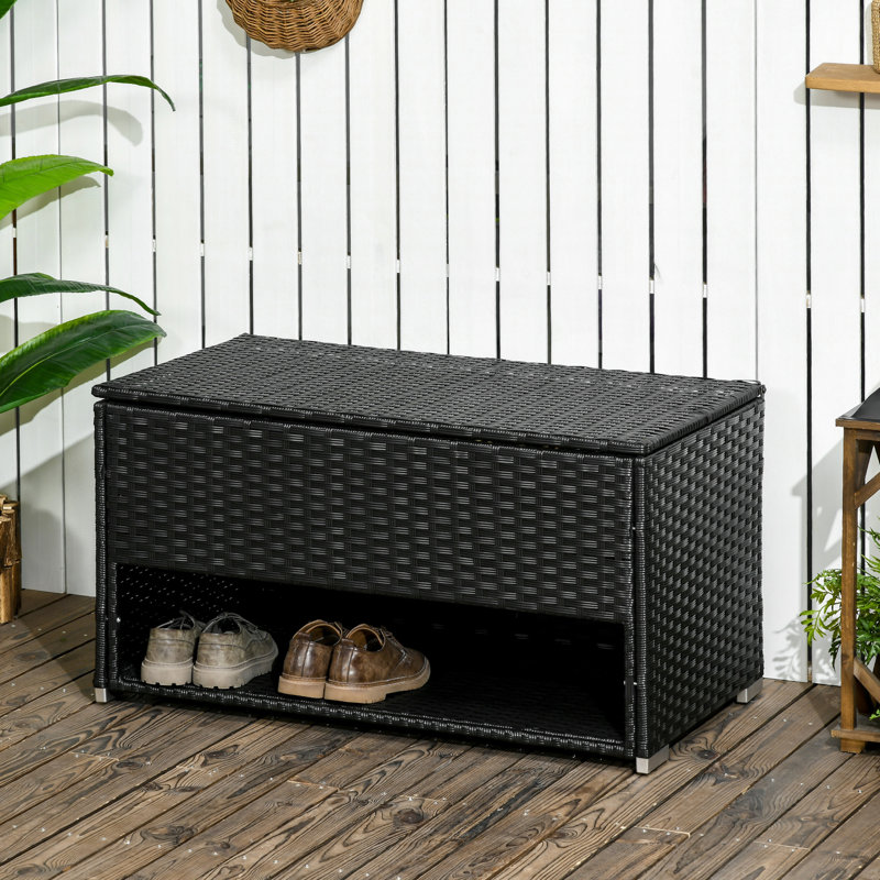 Black Deck Storage Space For Garden Tools - Accommodate In Locker Outdoor Your Pool , Tools, Towels