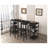 3-Piece Dining Table Set for Two with Storage Shelves, Includes Rectangular Table and 2 Square Stools in Black