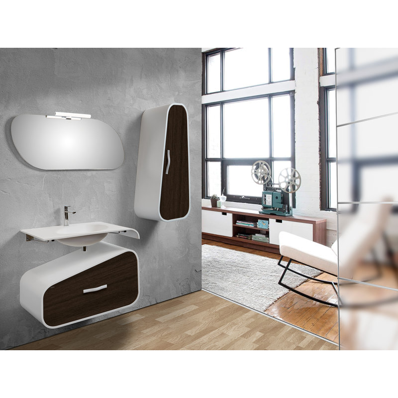 Taberner 800mm L x 440mm W White Resin Rectangular Sink