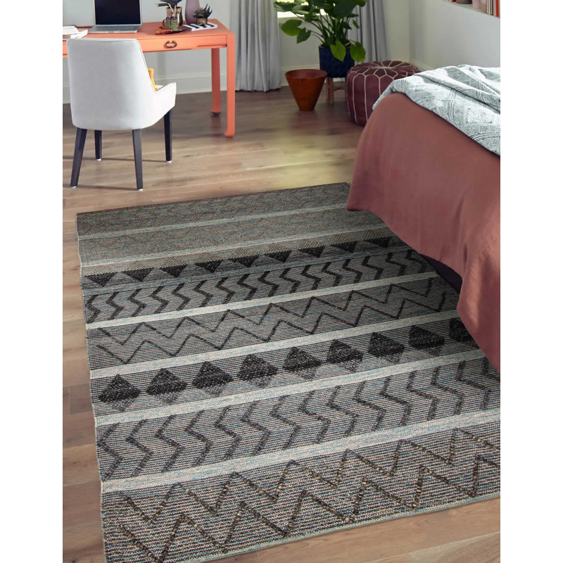 Tapis unique en laine nouvel âge 6 pi 0 po x 9 pi Delainee