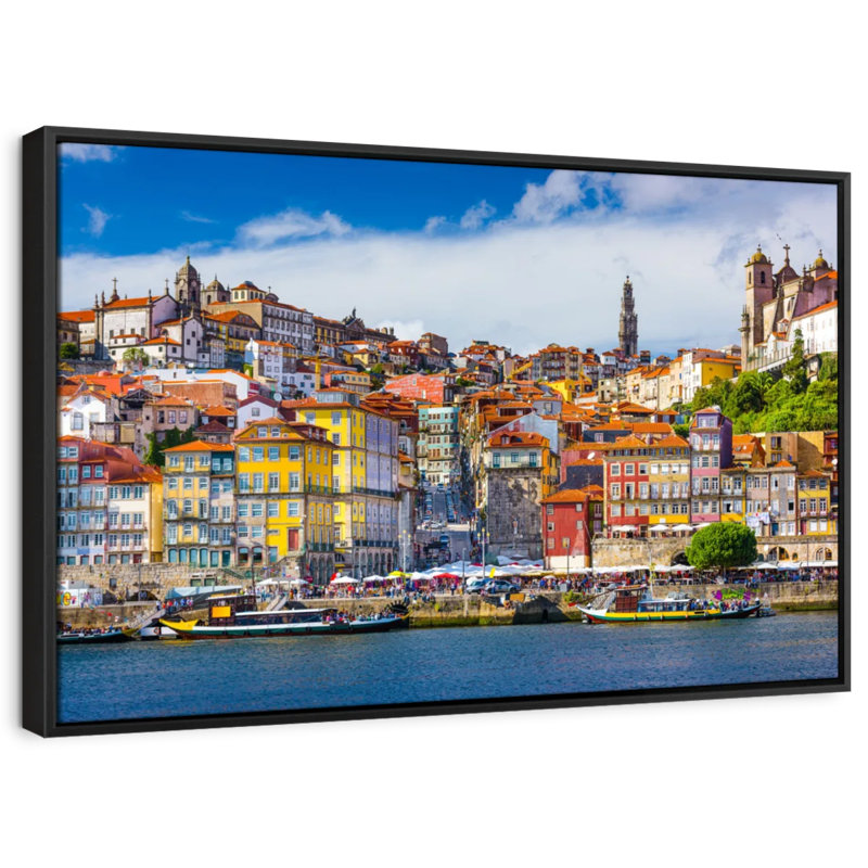 Architecture "Maisons colorées de Porto", H 9 po x l 13 po