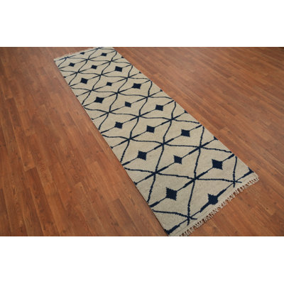 Tapis de couloir moderne en laine fait à la main de style Gabbeh 3 x 8