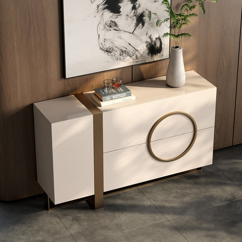 Buffet minimaliste moderne de style américain, Doré / Blanc cassé