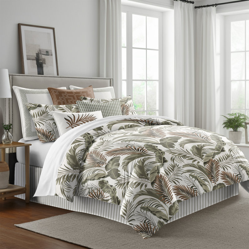 Frondosa  Copper Cotton Coverlet Set  8 Piece, Queen Coverlet + 7 Additional Pieces