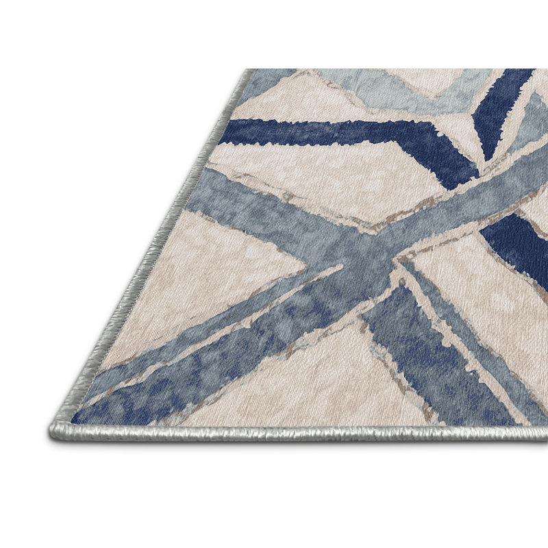 Machine Washable Beige Area Rug, Rectangle 7' x 9'