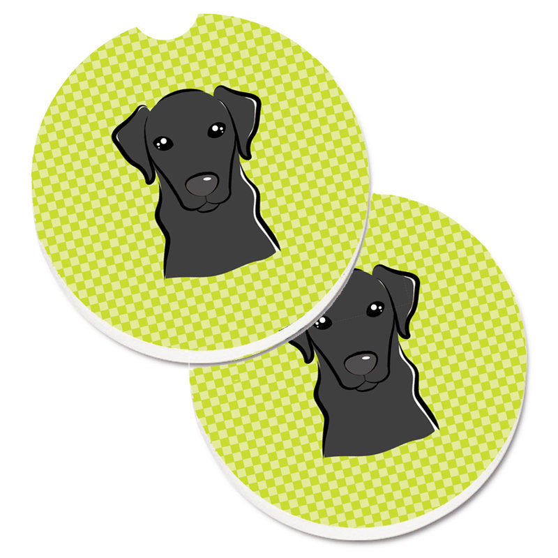 Sous-verre Retriever, Vert lime, Labrador noir
