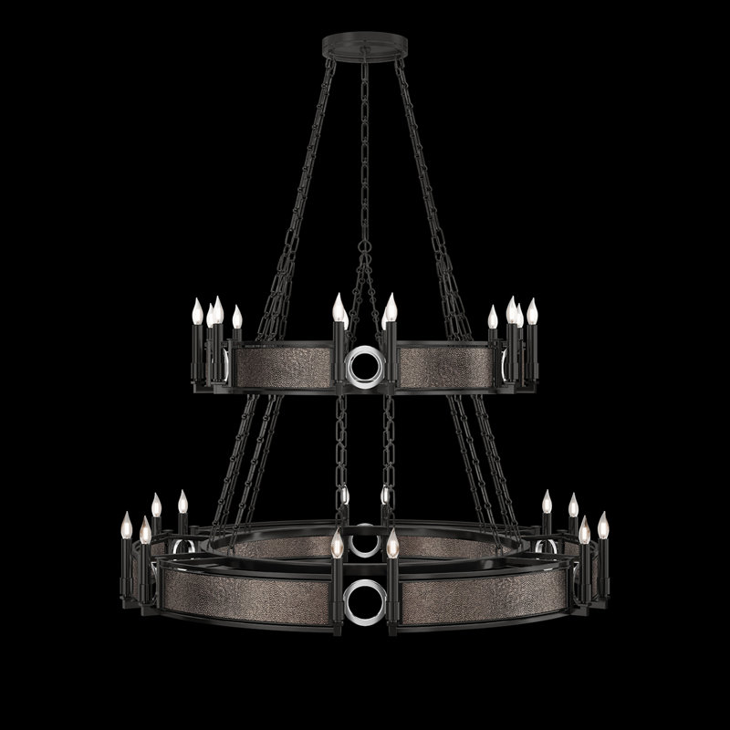 Mirage 24 - Light Chandelier, Pebble/Matte Black/Nickel