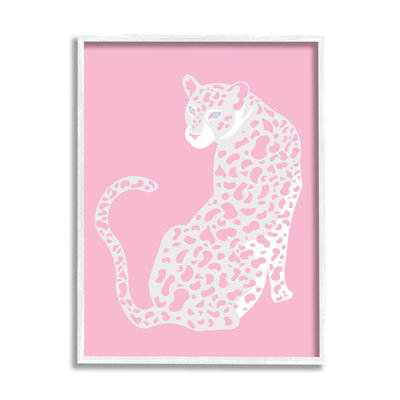 " Pink Modern Leopard Cheetah Portrait Piercing Gaze " by Birch&Ink