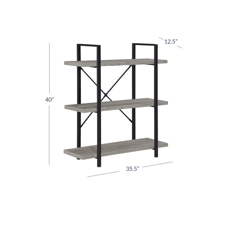 Bibliothèque en métal, Gris délavé, (5 tablettes) H 70 po x l 47,3 po x p 12,5 po