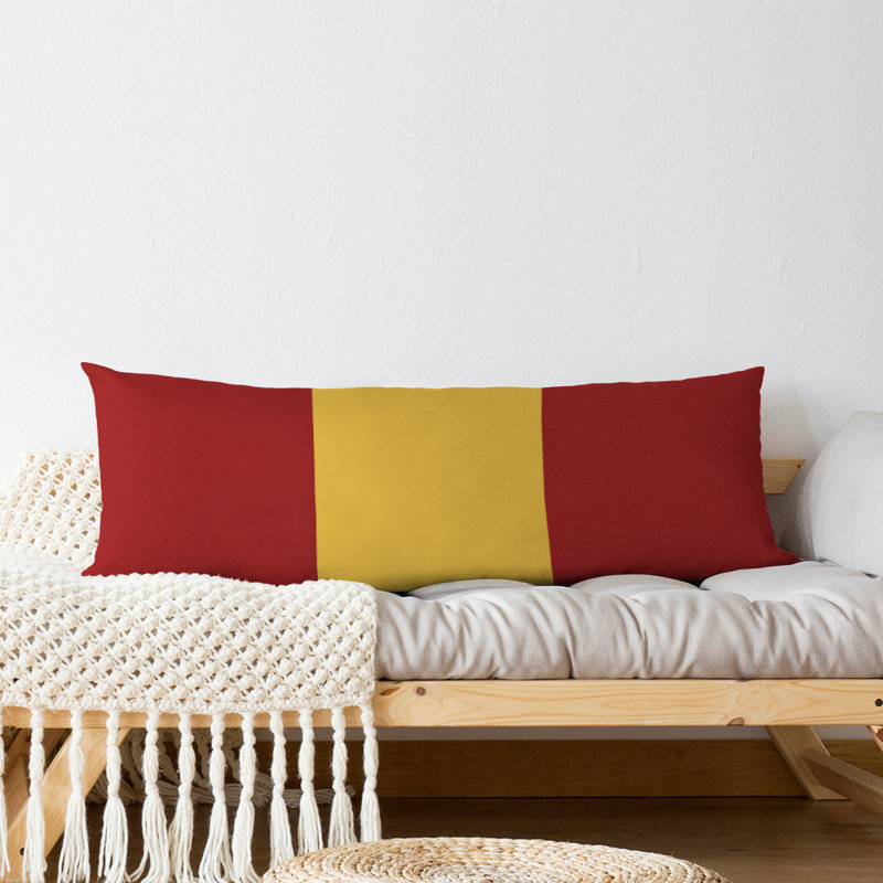 Polyester Medium Pillow, Adrienne,Red/Yellow/Red, Buffalo Football 